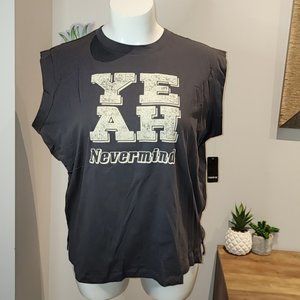 Torrid - Graphic Relaxed Fit Vintage Cotton Jersey Crew Neck Dolman Tank in Gray